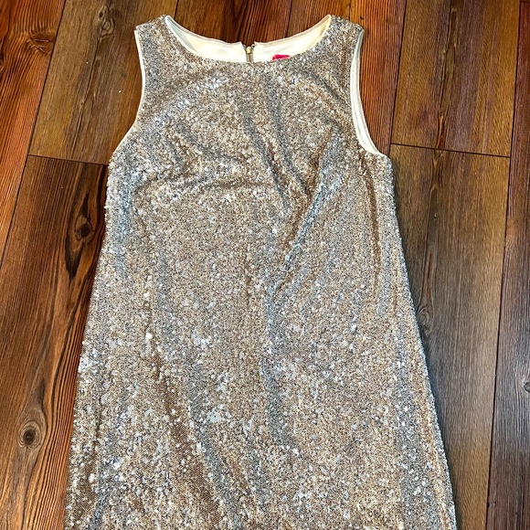 Betsey Johnson Gold Sequin Shift Dress - Picture 1 of 2